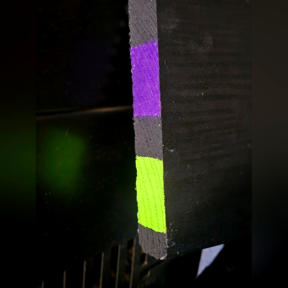 Handmade Solid 1" Wooden Beetlejuice Hanging Sign Decor Black Green Purple - Picture 11 of 11